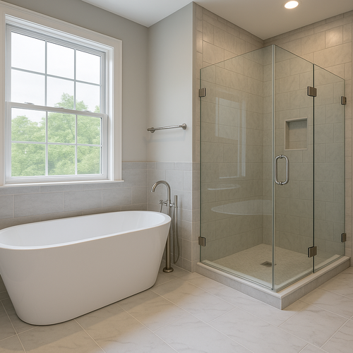 newly installed bathtub and shower